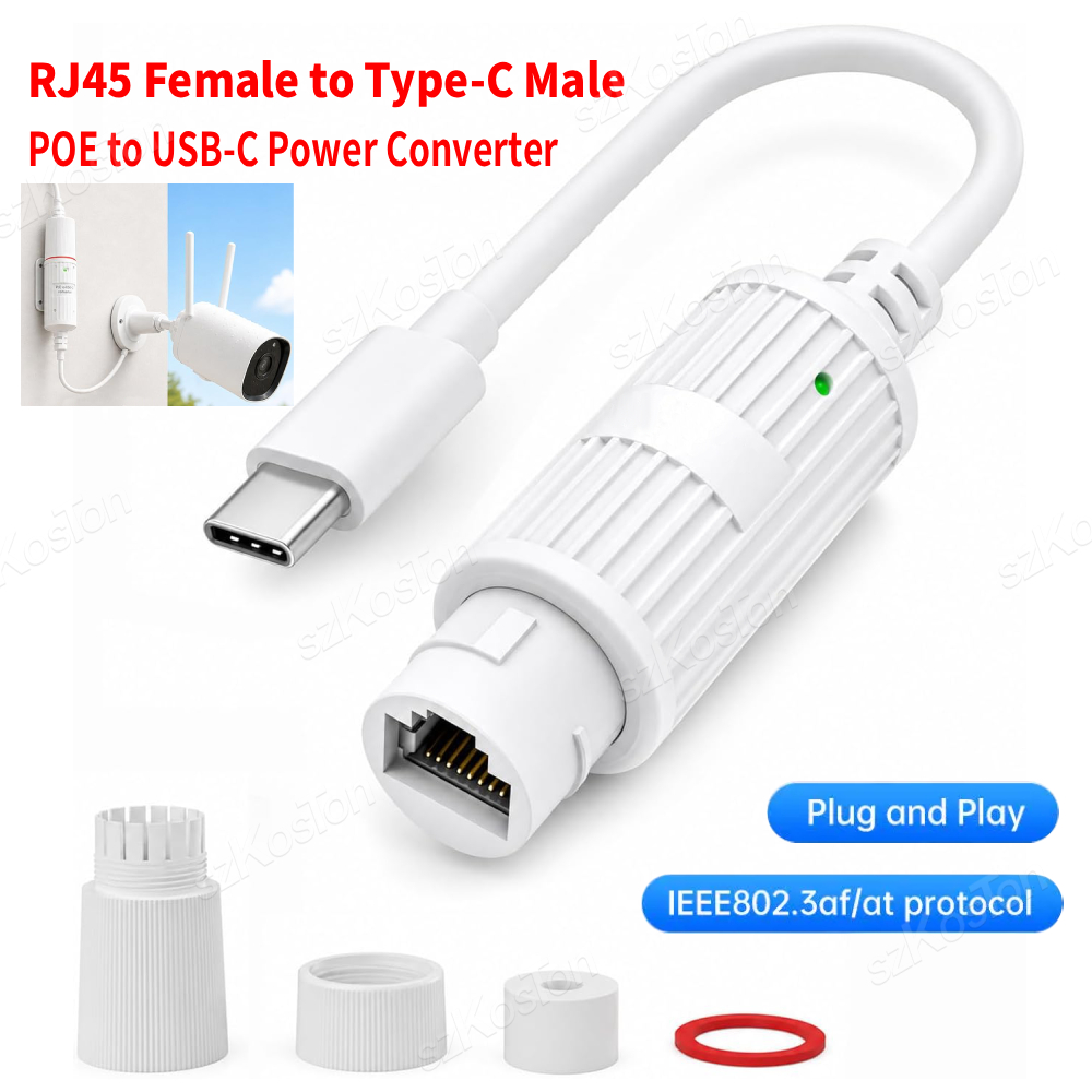 Outdoor Usb Power Adapter - Convertidor de Energía POE a USB-C,