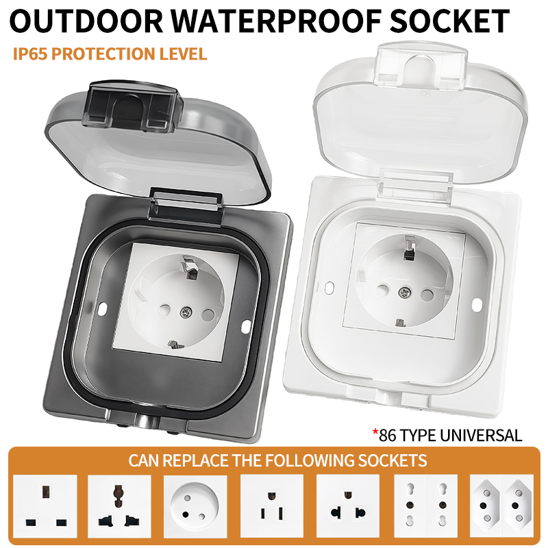 Outdoor Power Rack - Enchufe exterior impermeable IP65, placa de