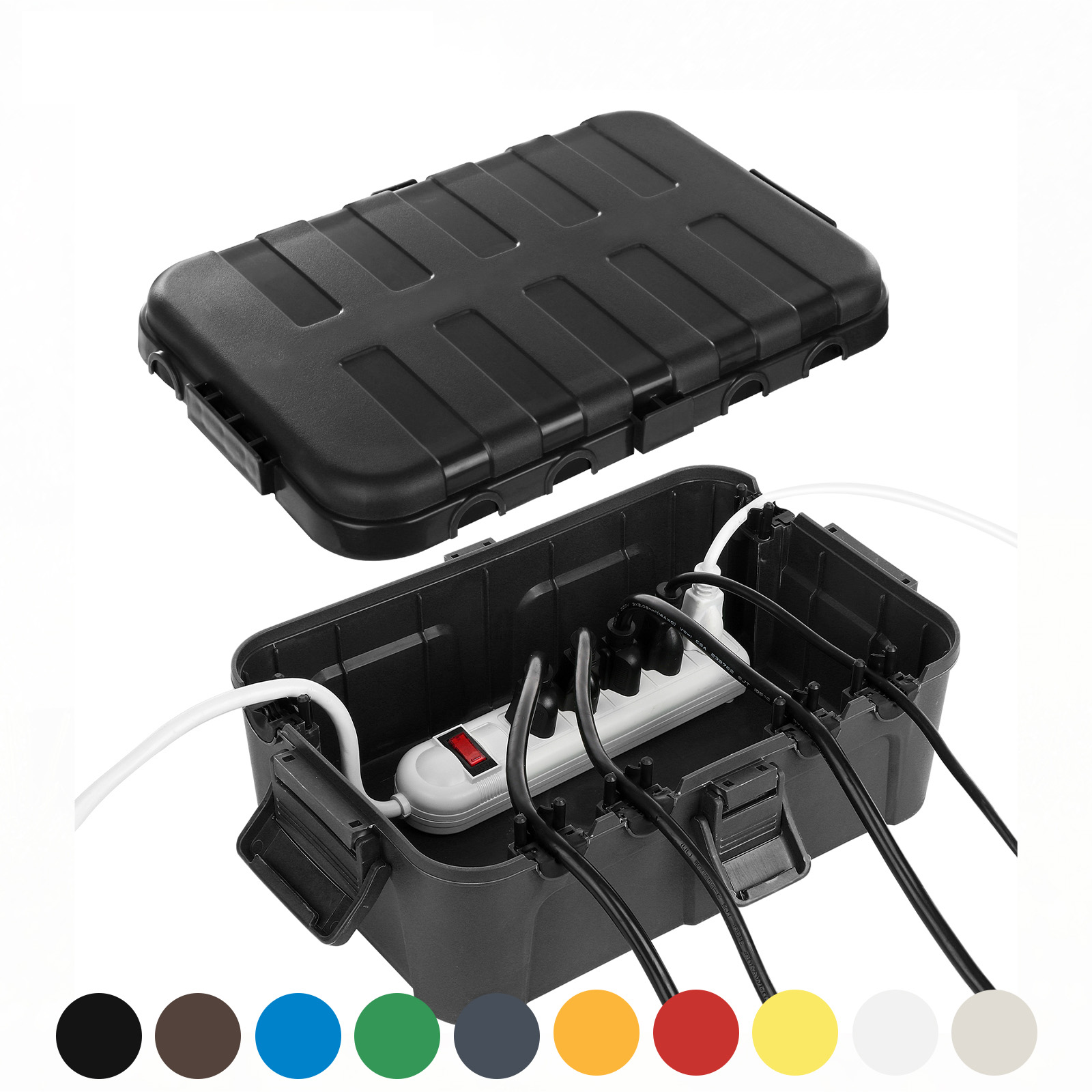 Outdoor Power Outlet Box - Caja eléctrica extragrande para exteriores, cubierta
